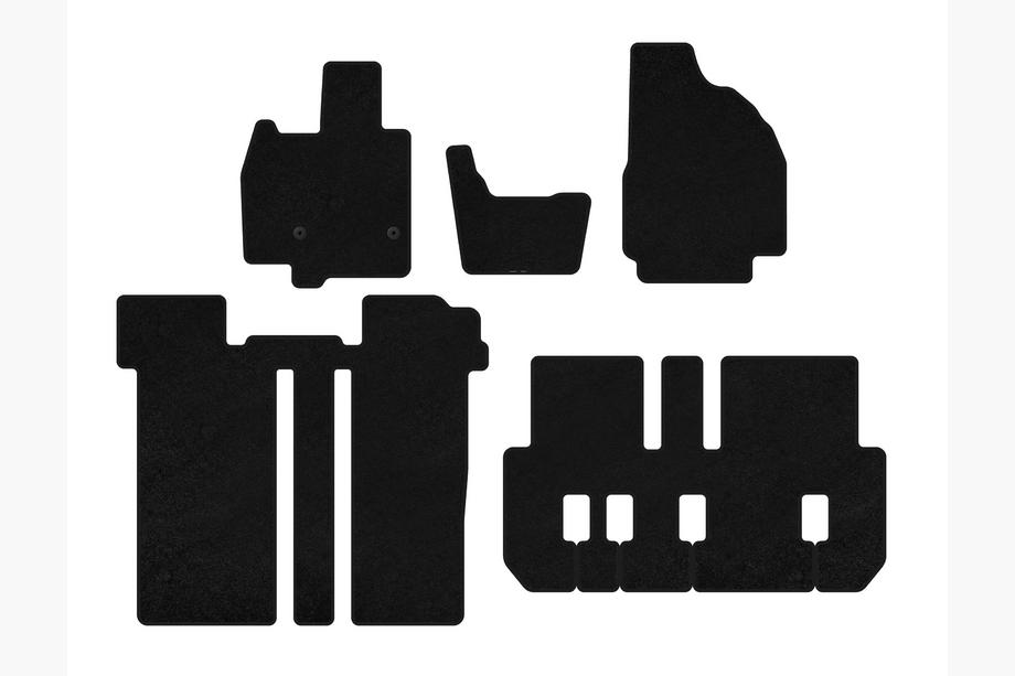 Toyota Previa 2006-2019 Textil Fußmatten Classic (3 Reihen, 6-Sitzer, Schwarz) Image