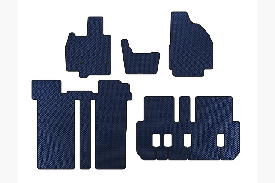 Toyota Previa 2006-2019 EVA Fußmatten (3 Reihen, 6-Sitzer, Blau) Image