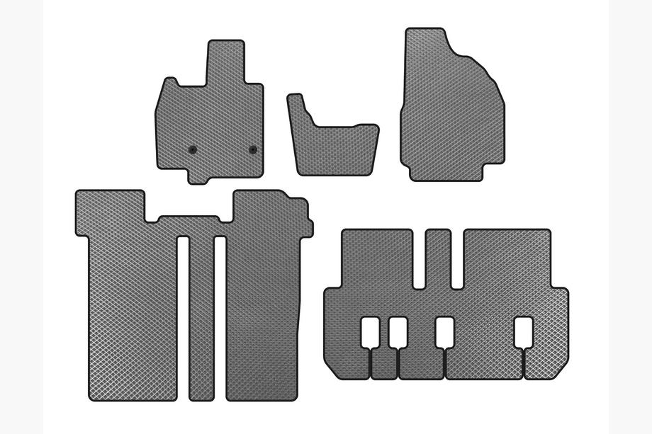 Toyota Previa 2006-2019 EVA Fußmatten (3 Reihen, 6-Sitzer, Grau) Image
