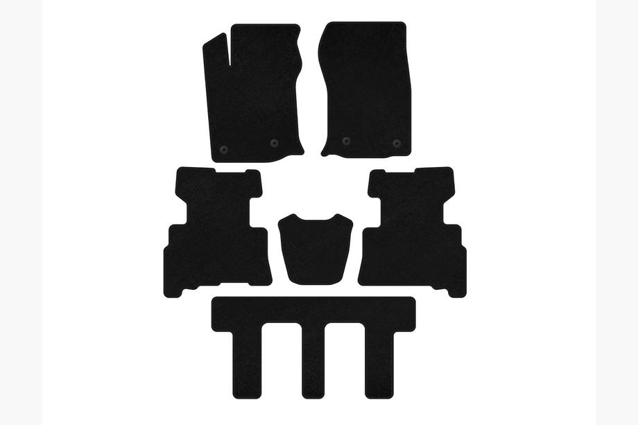 Toyota 4Runner 2009-2024 Textil Fußmatten Premium (3 Reihen, 2014-2024, 7-Sitzer, Schwarz) Foto 1
