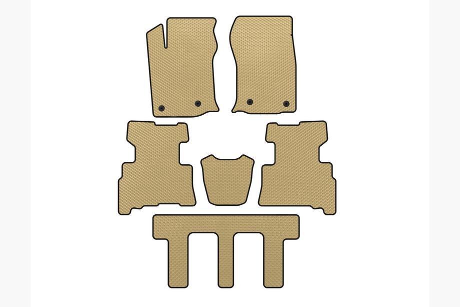 Toyota 4Runner 2009-2024 EVA Fußmatten (3 Reihen, 2014-2024, 7-Sitzer, Beige) Image