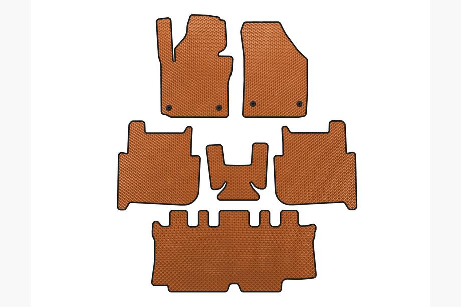 Volkswagen Touran 2003-2010 EVA Fußmatten (3 Reihen, 2006-2010, 7-Sitzer, Orange) Image