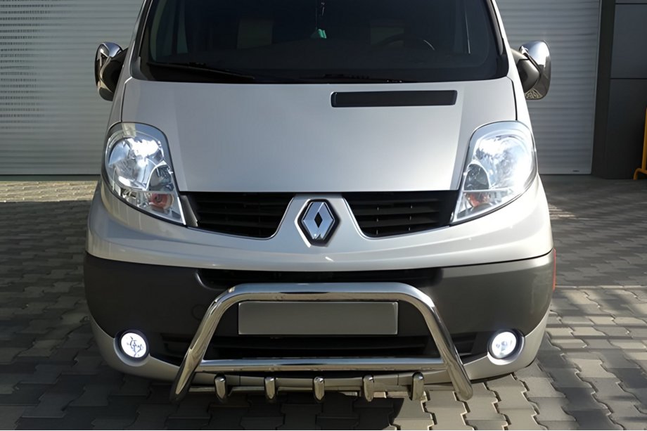 Renault Trafic 2001–2015 Frontbügel WT003-4 (Edelstahl) Mit Renault Schriftzug Image