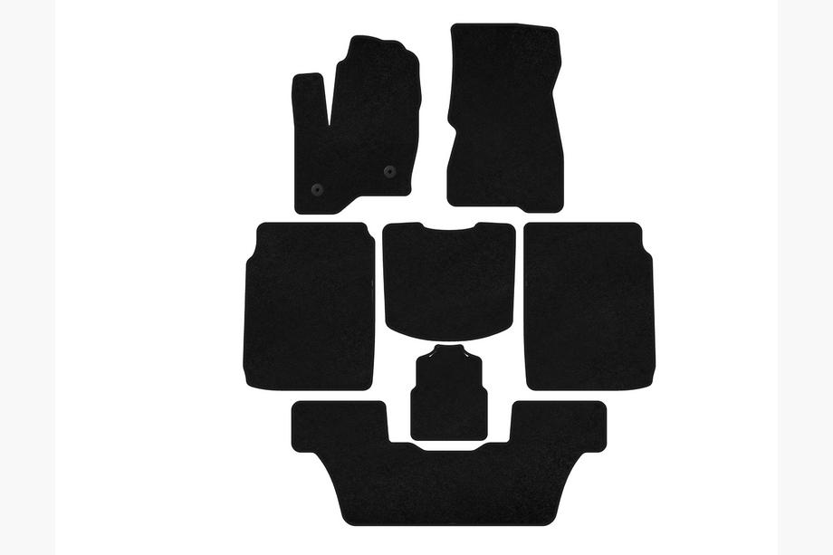 Ford Flex 2009-2019 Textil Fußmatten Premium (3 Reihen, 2013-2019, Schwarz) Image