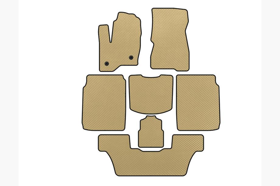 Ford Flex 2009-2019 EVA Fußmatten (3 Reihen, 2013-2019, Beige) Image