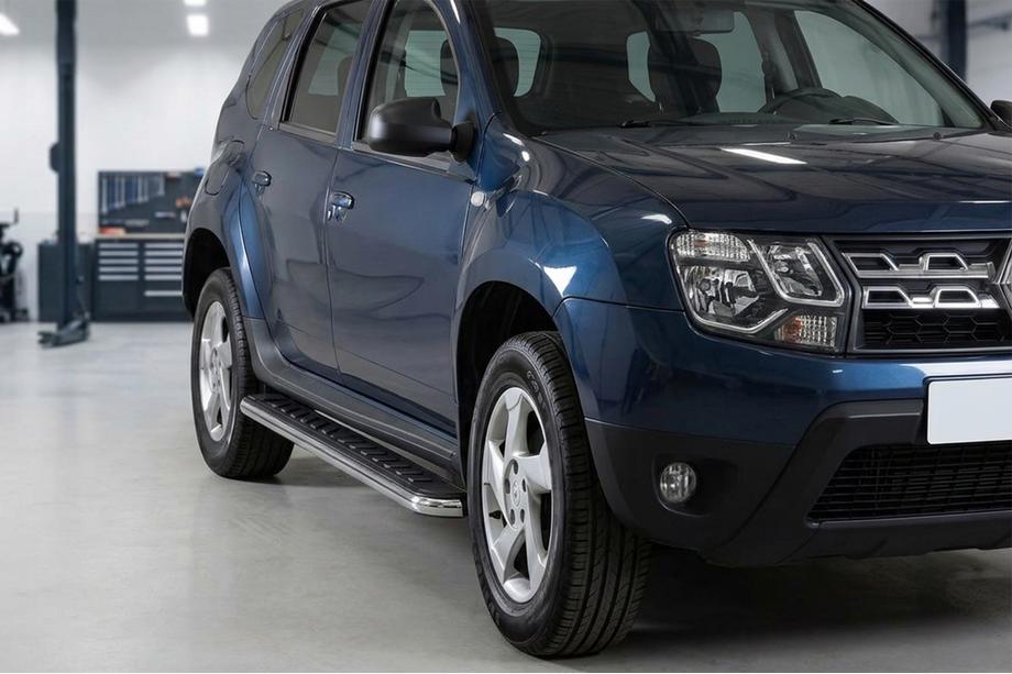 Renault Duster 2008–2017 Trittbretter Maydos V1 (2 Stk., Aluminium & Edelstahl) Image