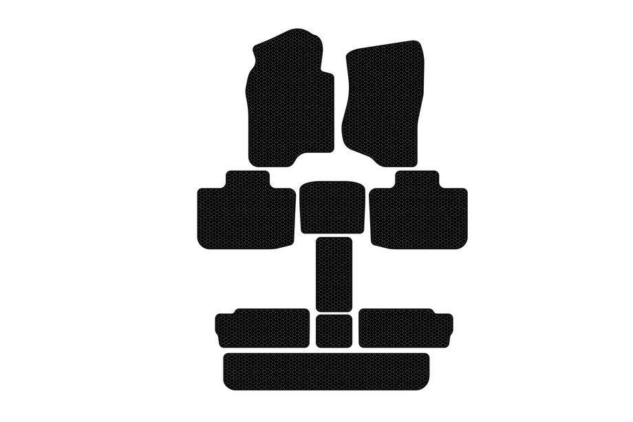 Cadillac Escalade 2007-2014 Gummimatten Carsuit (3 Reihen, schwarz) Image