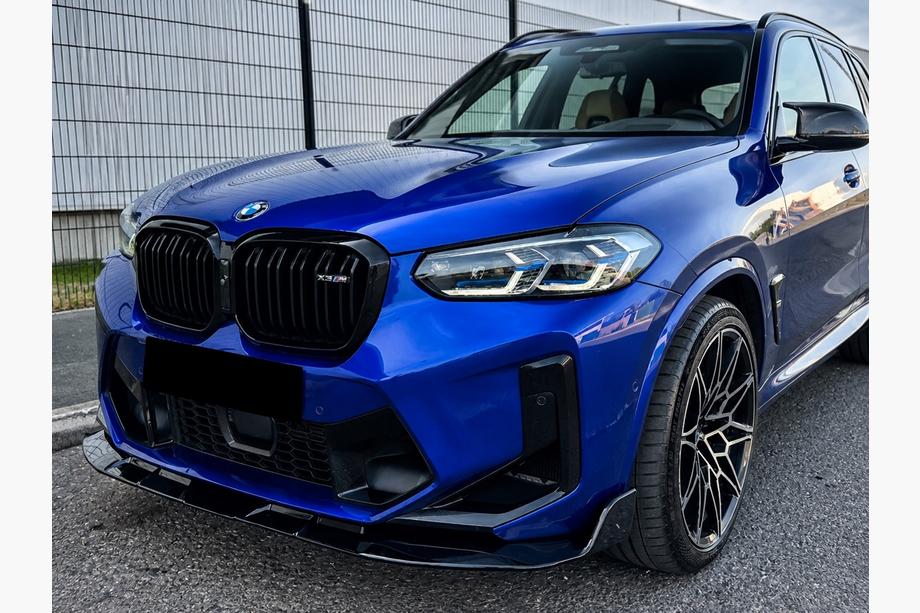 BMW X3 G01 2018- Front Lip Spoiler (für F97 2022-2024, Schwarz Glanz) Foto 1