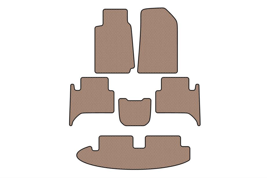 Chevrolet Trailblazer 2012-2019 Gummimatten Carsuit (3 Reihen, beige) Image