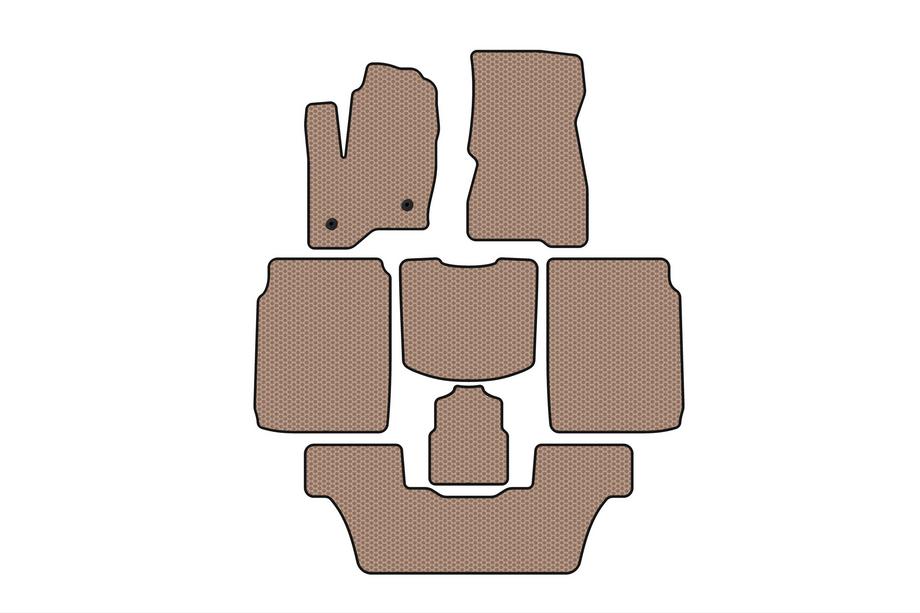 Ford Flex 2009-2019 Gummimatten Carsuit (3 Reihen, 2013-2019, beige) Image