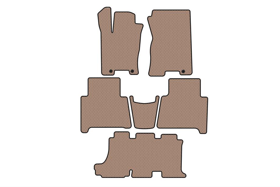 Kia Mohave 2008-2016 Gummimatten Carsuit (3 Reihen, beige) Image
