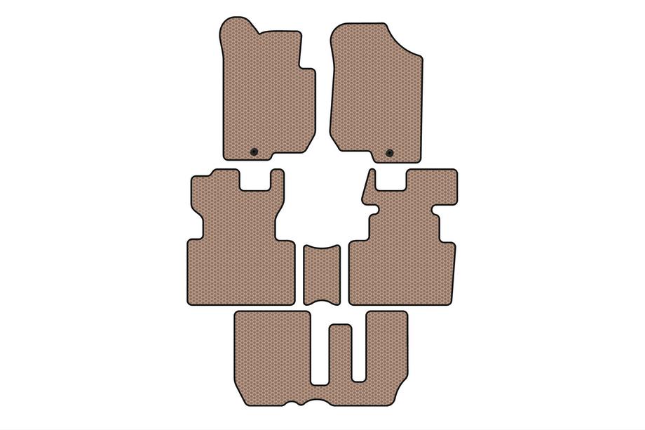 Kia Carens 1999-2012 Gummimatten Carsuit (2006-2012, 3 Reihen, 7-Sitzer, beige) Image