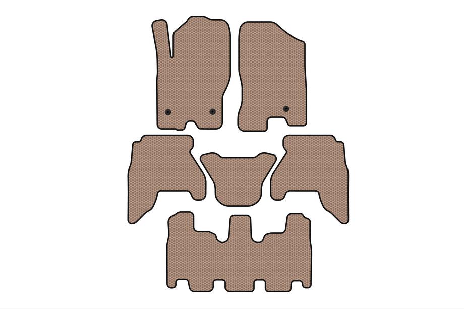 Nissan Pathfinder R51 2005-2014 Gummimatten Carsuit V1 (3 Reihen, beige, 2010-2014) Image