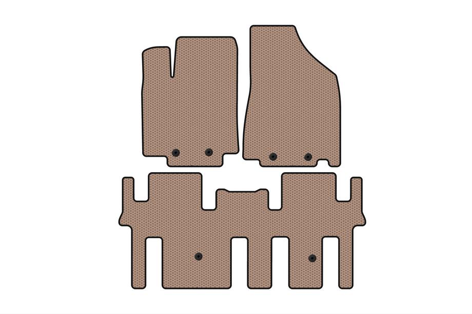 Nissan Pathfinder R52 2012-2021 Gummimatten Carsuit (2 Reihen, beige) Image
