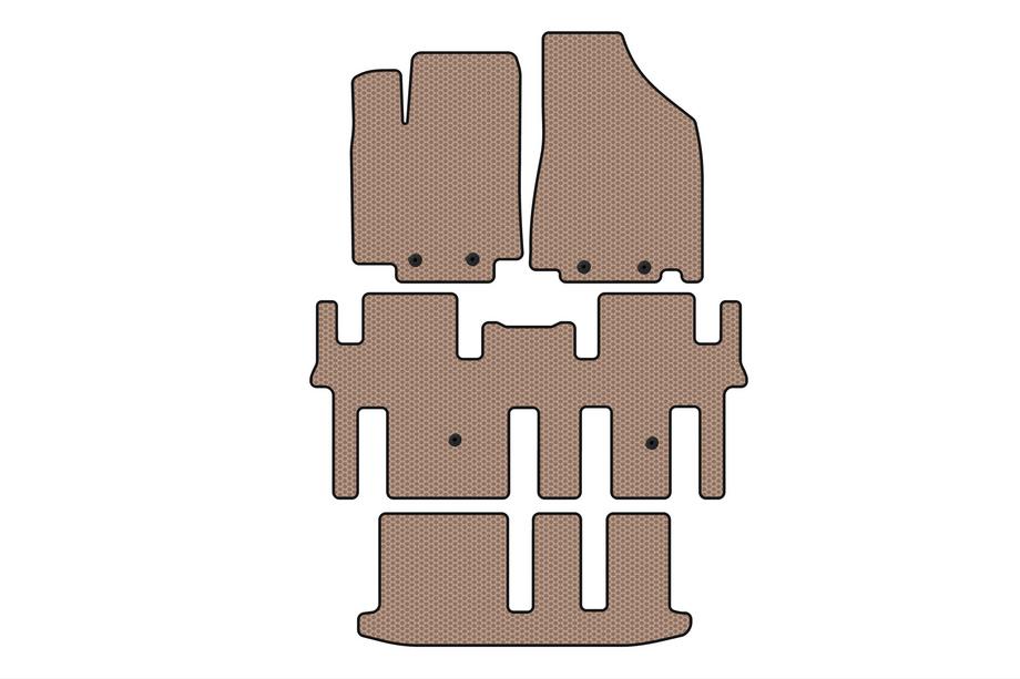 Nissan Pathfinder R52 2012-2021 Gummimatten Carsuit (3 Reihen, beige) Image