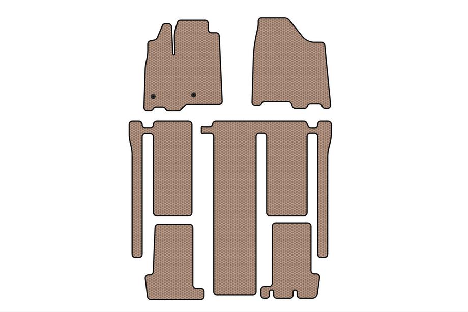 Toyota Sienna 2010-2020 Gummimatten Carsuit (3 Reihen, beige) Image