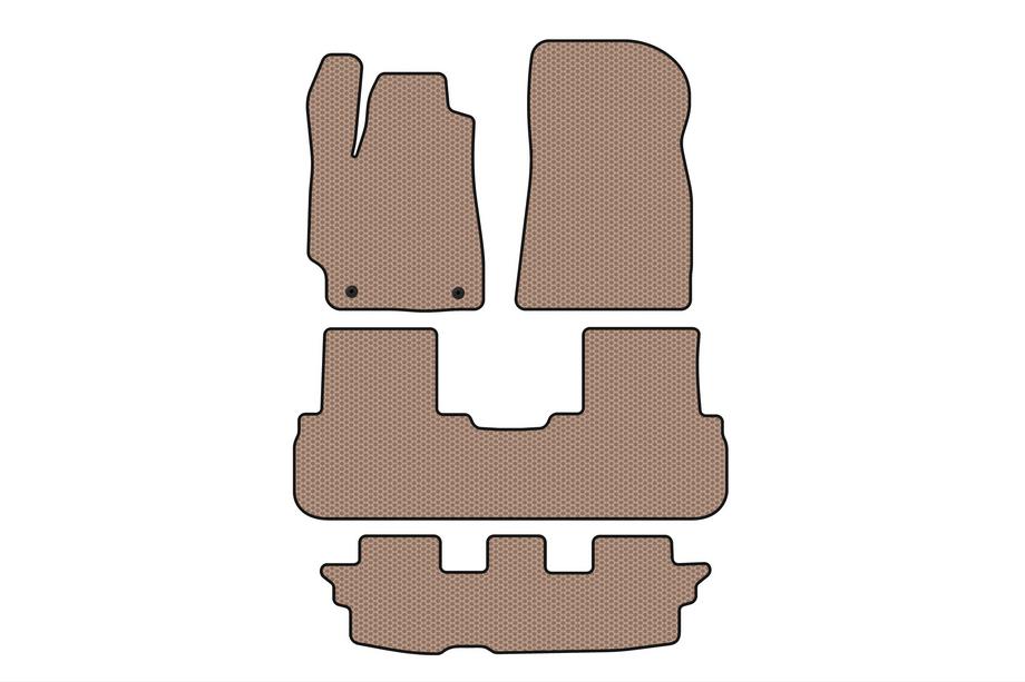 Toyota Highlander 2008-2013 Gummimatten Carsuit (2 Reihen, beige) Foto 1