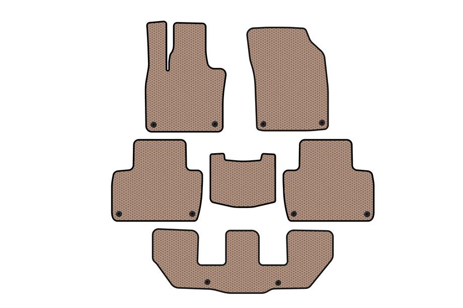 Volvo XC90 2015- Gummimatten Carsuit (3 Reihen, beige) Image