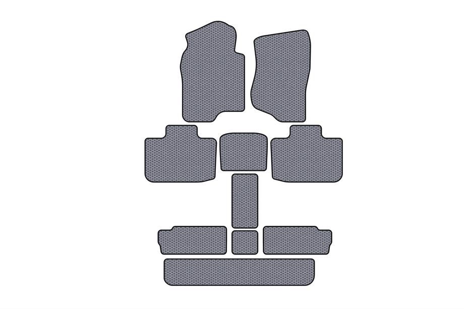 Cadillac Escalade 2007-2014 Gummimatten Carsuit (3 Reihen, grau) Foto 1