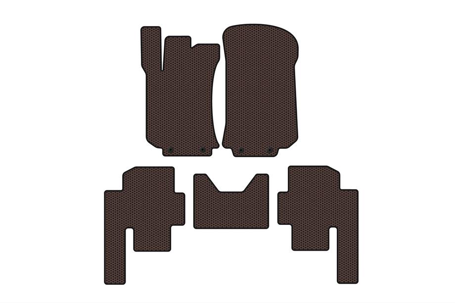 Mercedes R-class W251 2005-2017 Gummimatten Carsuit (2 Reihen, braun) Image