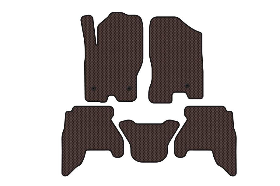 Nissan Pathfinder R51 2005-2014 Gummi-Fußmatten Carsuit V1 (2 Reihen, braun, 2010-2014) Image
