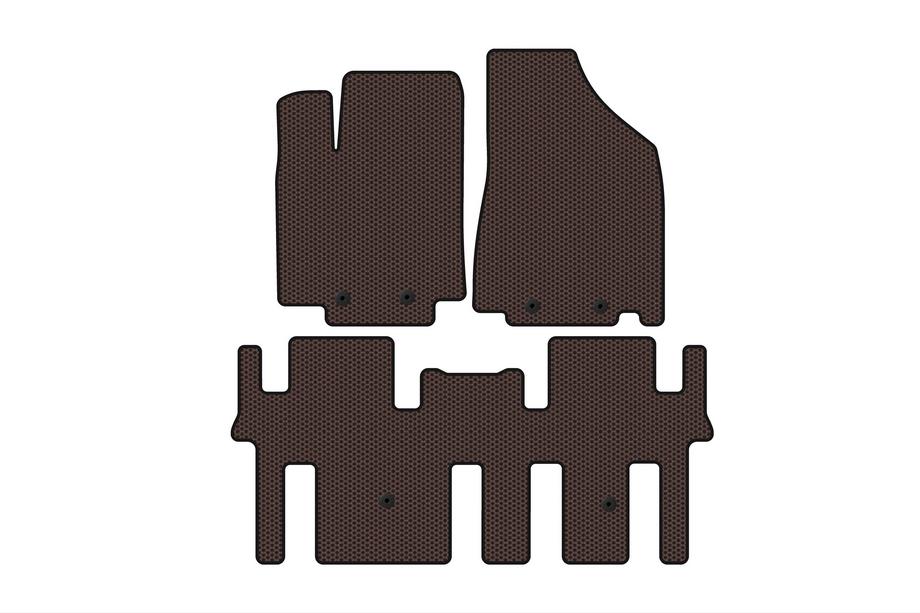 Nissan Pathfinder R52 2012-2021 Gummimatten Carsuit (2 Reihen, braun) Image
