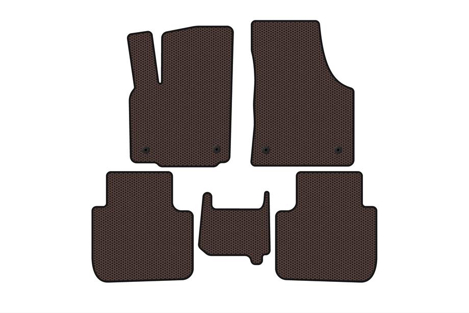 Volkswagen Atlas (Terramont) 2016- Gummimatten Carsuit (2 Reihen, 7-Sitzer, braun) Image