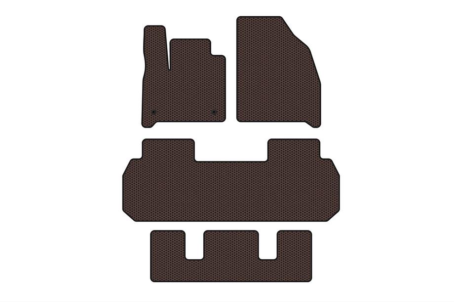 Chevrolet Traverse 2017- Gummimatten Carsuit (3 Reihen, braun) Image