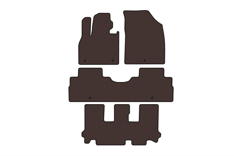 Hyundai Palisade 2018-2025 Gummimatten Carsuit (3 Reihen, 8-Sitzer, braun) Image