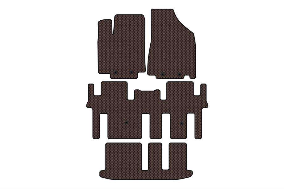 Nissan Pathfinder R52 2012-2021 Gummimatten Carsuit (3 Reihen, braun) Image