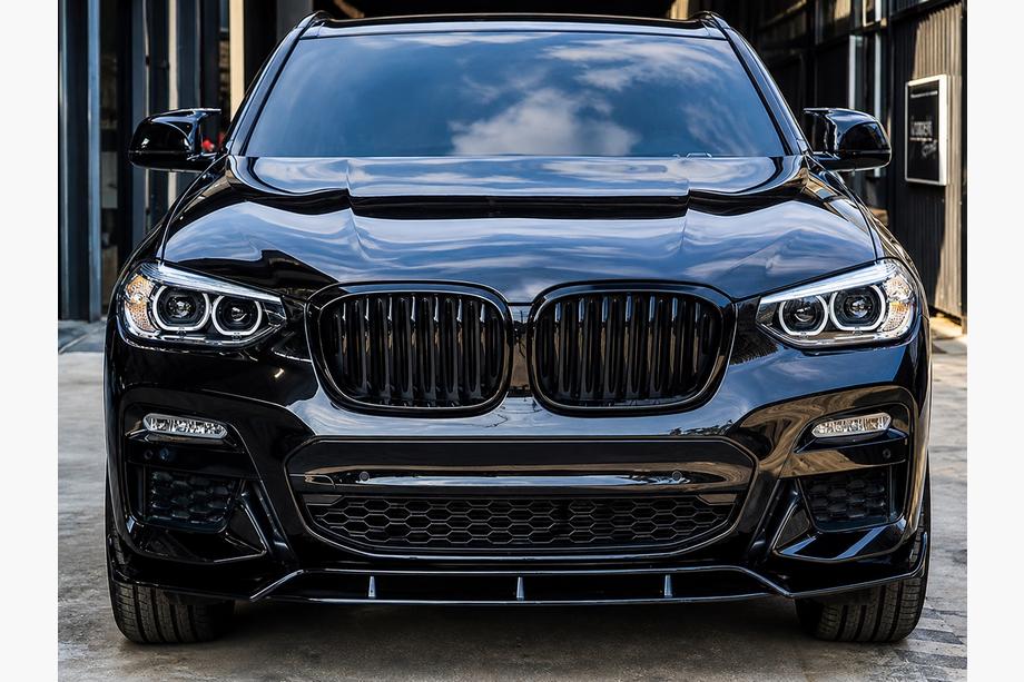 BMW X4 G02 2018- Frontlippe 3D (für M-Sport 2018-2022, Schwarz Glanz) Foto 1