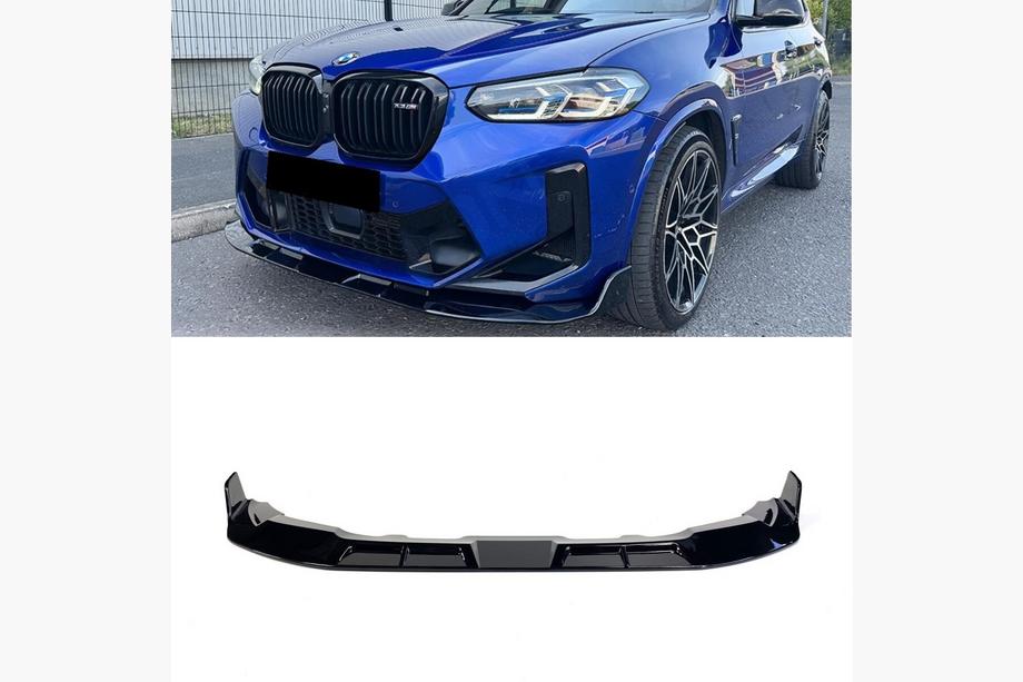 BMW X4 G02 2018- Frontlippe (für F98 2022-2024, Schwarz Glanz) Foto 8
