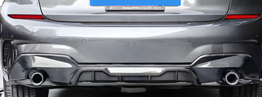 BMW 3 Series G20/G21 2018- Heckdiffusor (für M-Sport 2018-2022, für runde Endrohre, ABS) Foto 2
