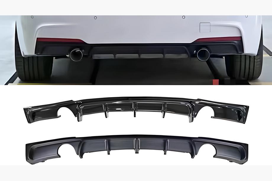 BMW 3 Series F30/F31 2012-2019 Heckdiffusor für doppelseitigen Einzelendrohr-Auspuff (für M-Sport, ABS) Foto 4