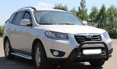 Hyundai Santa Fe 2 2006-2012 Frontschutzbügel WT003 Schwarz (Edelstahl) Foto 5