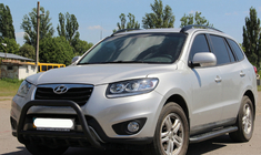 Hyundai Santa Fe 2 2006-2012 Frontschutzbügel WT003 Schwarz (Edelstahl) Foto 4