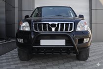 Toyota Land Cruiser Prado 120 2002-2009 Niedriger Frontbügel WT003 Schwarz (Edelstahl) Foto 4