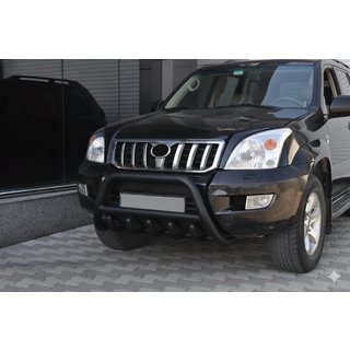 Niedriger Frontbügel WT003 Schwarz (Edelstahl) Toyota Land Cruiser Prado 120 2002-2009 Foto 1
