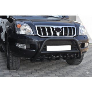 Niedriger Frontbügel WT003 Schwarz (Edelstahl) Toyota Land Cruiser Prado 120 2002-2009 Foto 3