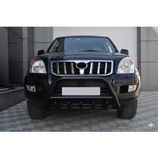 Niedriger Frontbügel WT003 Schwarz (Edelstahl) Toyota Land Cruiser Prado 120 2002-2009 Foto 4