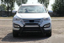 Hyundai Santa Fe 3 2012-2018 Frontbügel WT003 Schwarz (Edelstahl) Foto 3