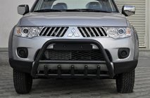 Mitsubishi Pajero Sport 2008-2015 Frontschutz WT003 Schwarz (Edelstahl) Foto 3