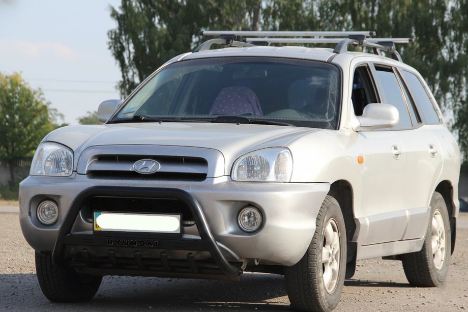 Hyundai Santa Fe 1 2000-2006 Frontbügel WT004 Schwarz (Edelstahl) Image