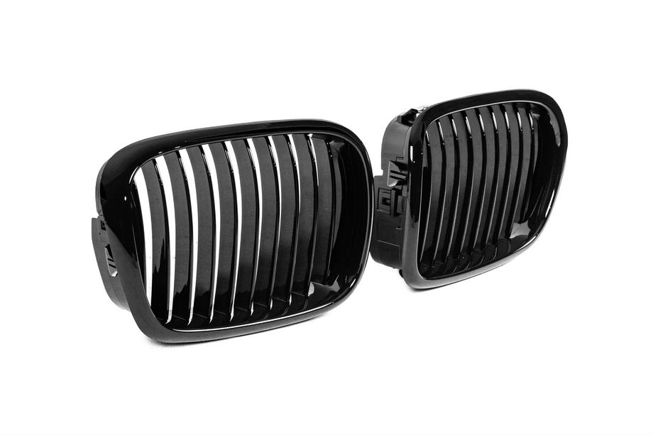 BMW 5 Series E39 1996-2003 Nieren 1-Bar (2000-2003, Schwarz Glanz) Foto 4