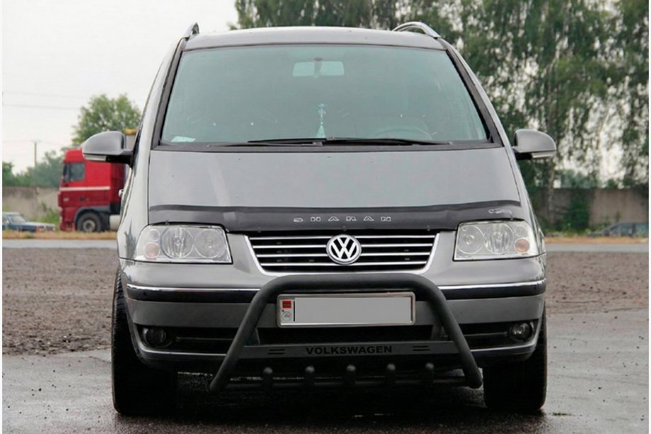 Volkswagen Sharan 2010-2023 Frontbügel WT004 Schwarz (Edelstahl) Foto 1
