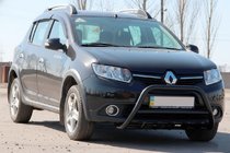 Renault Sandero 2013-2022 Frontbügel WT003 Schwarz Edelstahl Foto 3