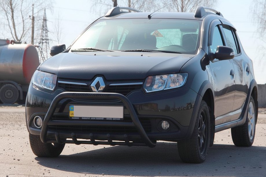 Renault Sandero 2013-2022 Frontbügel WT003 Schwarz Edelstahl Image