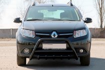 Dacia Sandero 2013-2020 Frontbügel WT003 Schwarz Edelstahl Foto 2