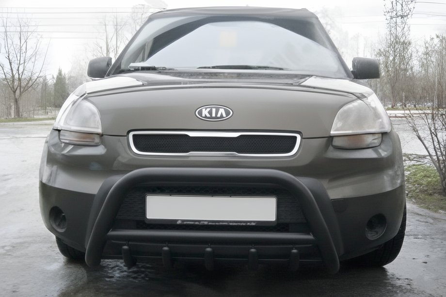Kia Soul I 2008-2013 Frontbügel WT003 Schwarz Edelstahl Image