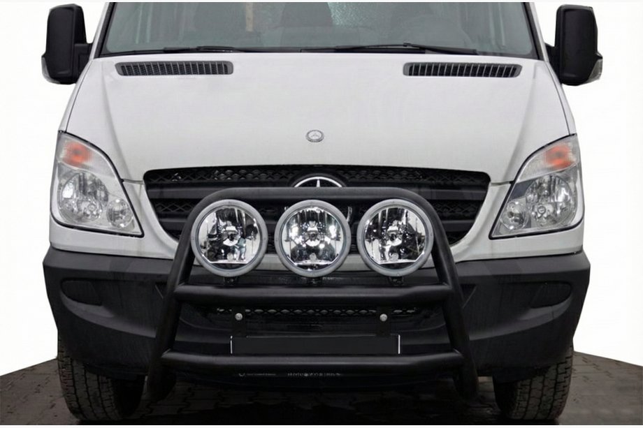 Mercedes Sprinter W906 2006–2018 Hoher Frontbügel WT018 Schwarz (Edelstahl) Image